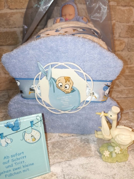 Baby Wiege Geschenk zur Geburt oder Taufe